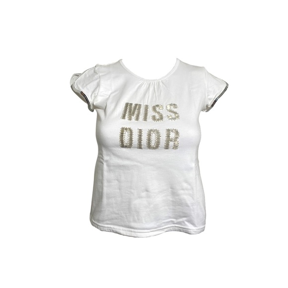 Dior | Tops | Dior Miss Dior Logo White Tshirt | Poshmark 